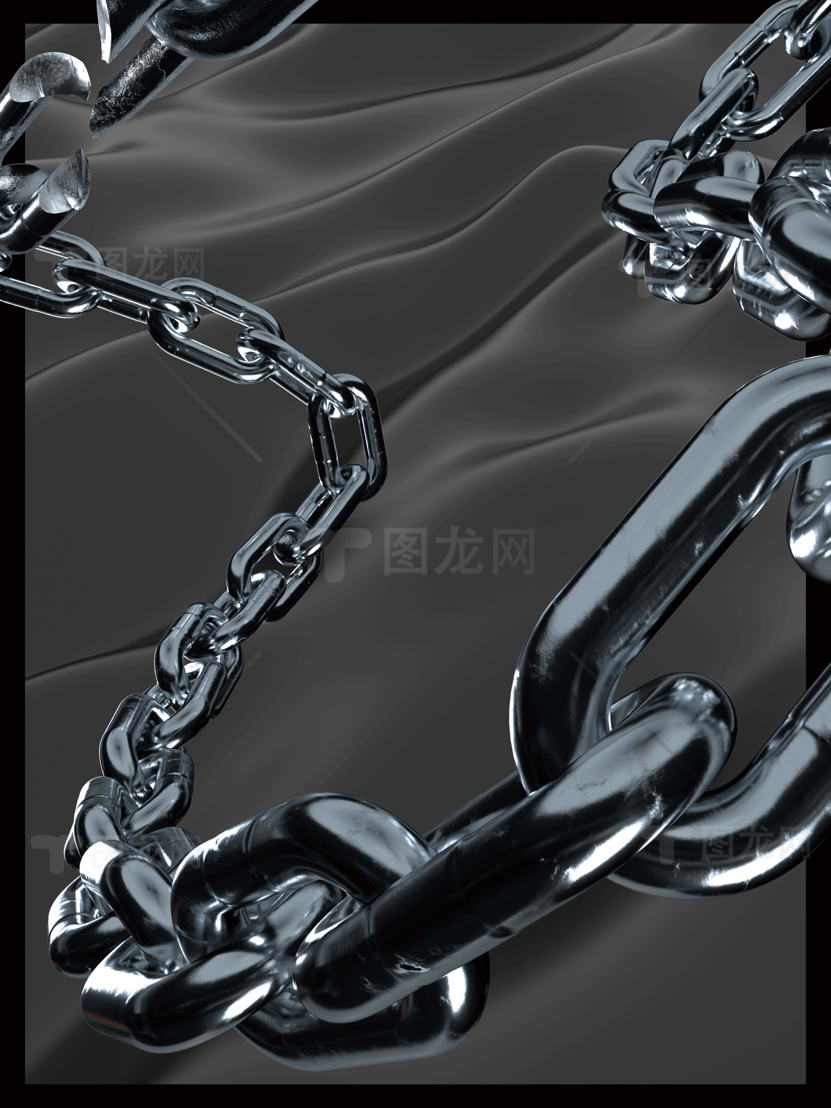 黑色金屬鏈條背景圖片素材
